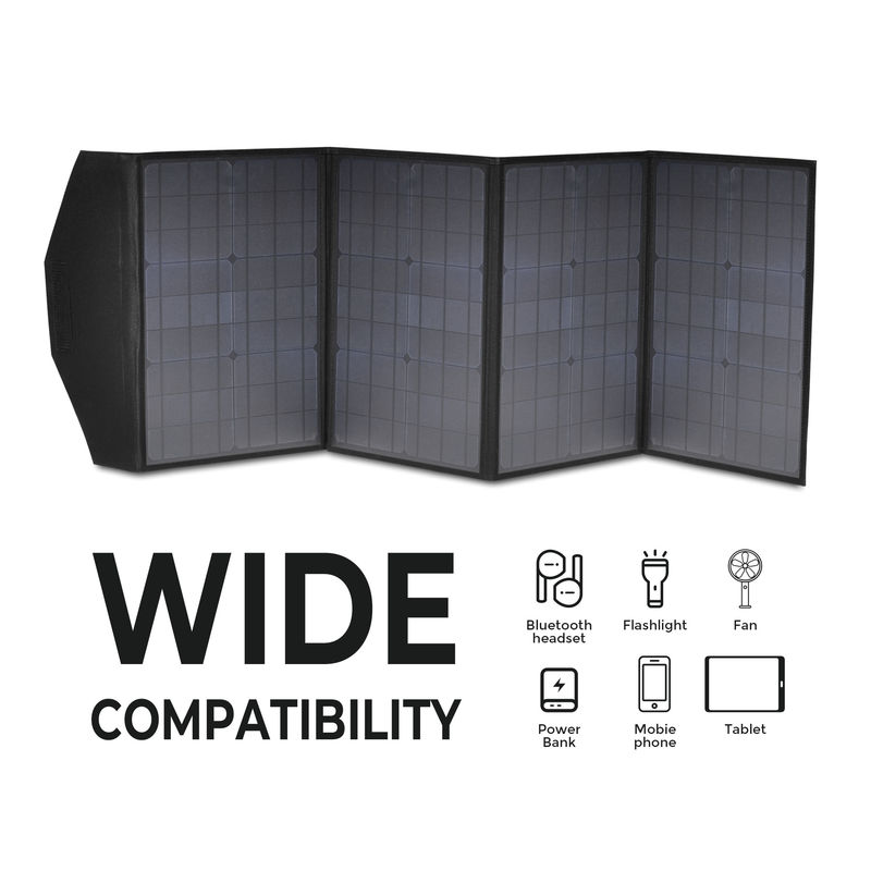 100W monocelułkowy, czarny, składany panel słoneczny z materiałem powierzchniowym PET/ETFE