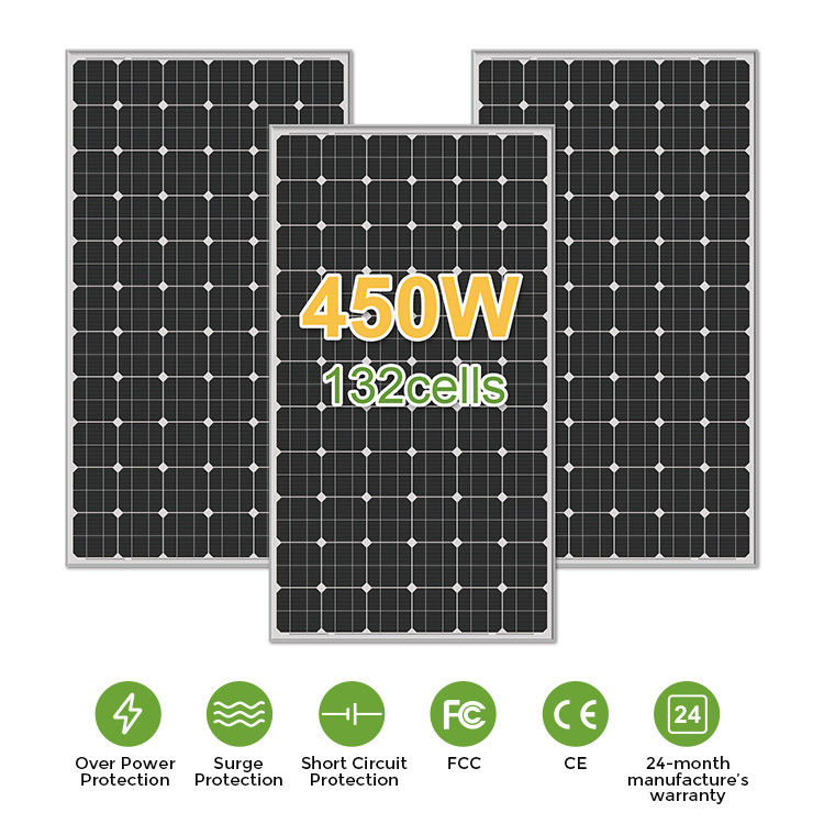 156.75mmx156.75mm Rozmiar komórki Mono 400w 450w 460w 480w Panele słoneczne do zasilania domowego systemu